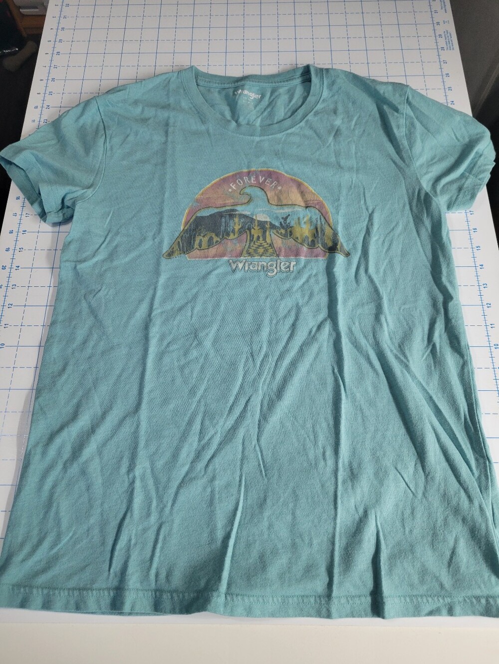 Wrangler Light Teal Graphic Short Sleeve Tee